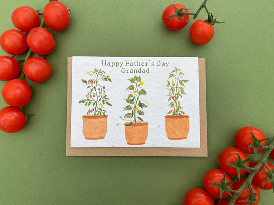 Plantable personalised father's day veg plants card - Sofia Papa Designs