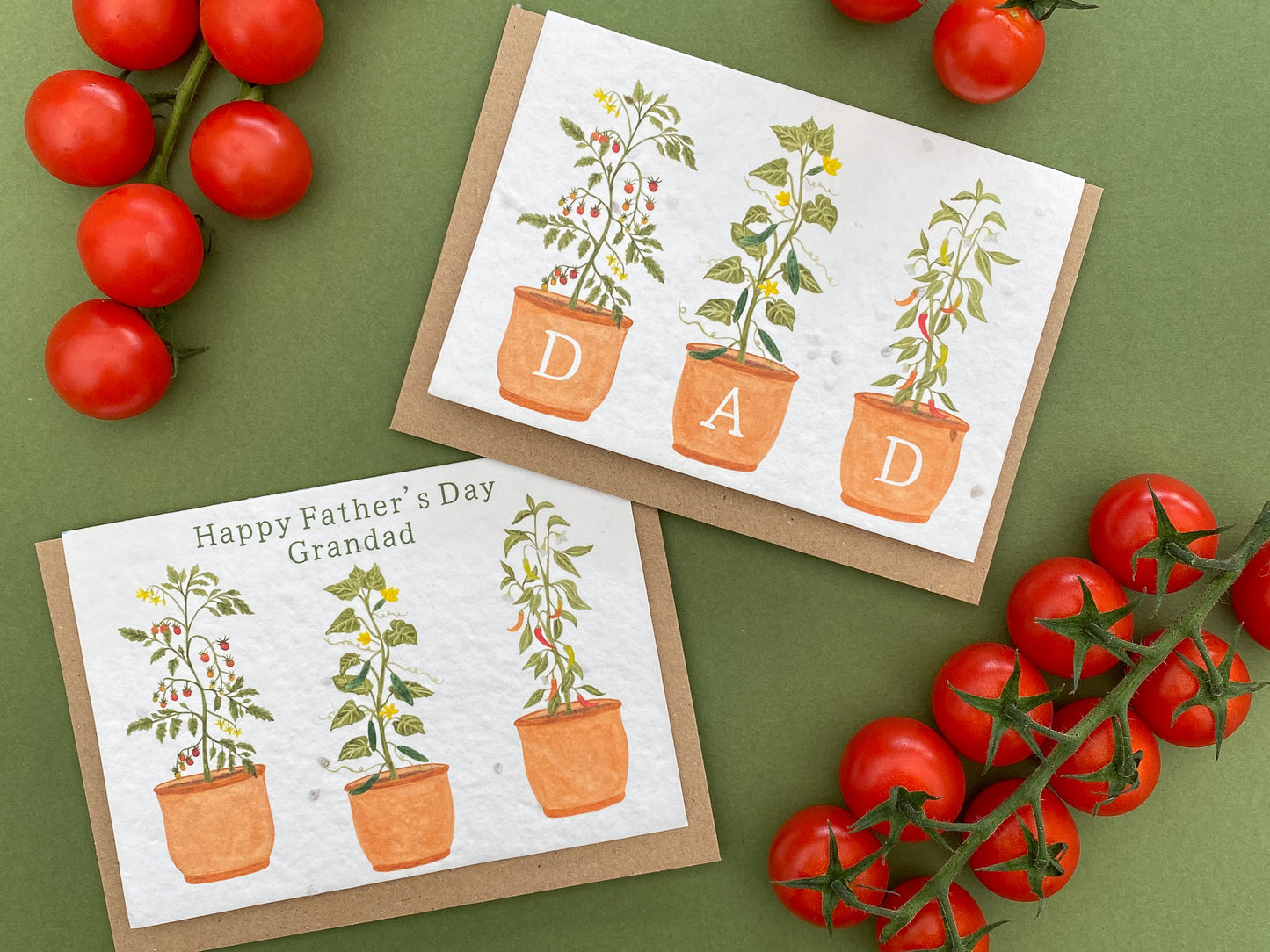 Plantable personalised father's day veg plants card