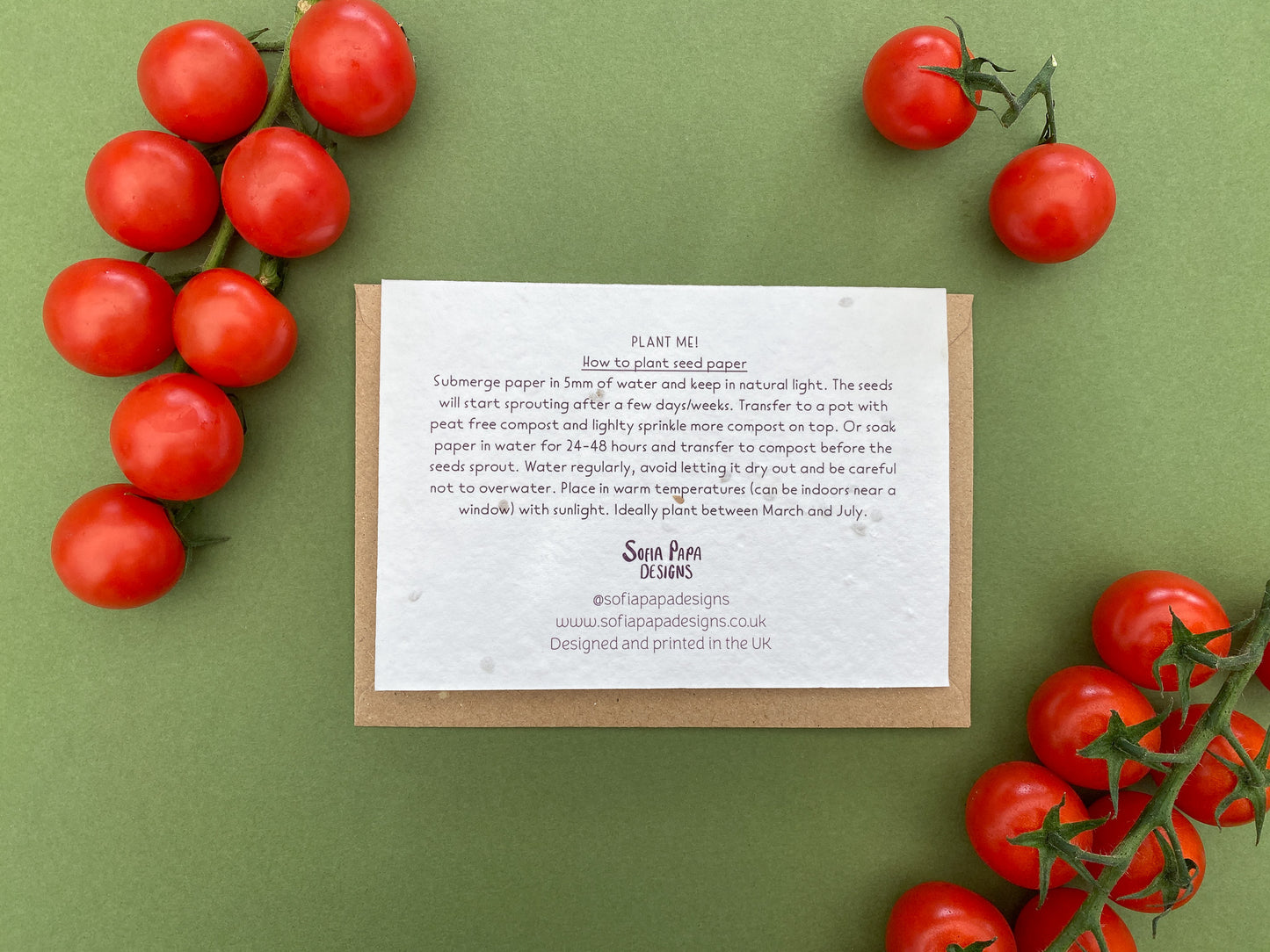 Plantable personalised father's day veg plants card