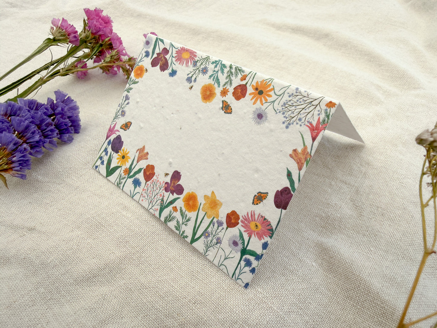 Plantable Wedding Floral border Place Cards