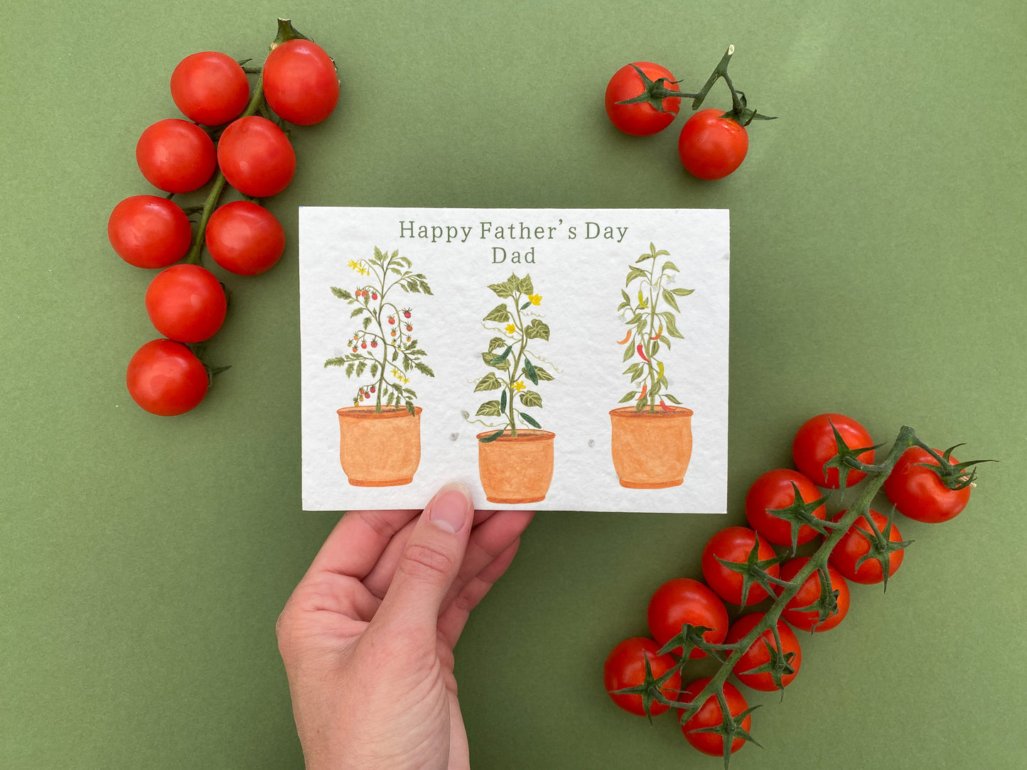 Plantable personalised father's day veg plants card