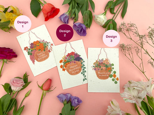 Plantable hanging basket card - Sofia Papa Designs
