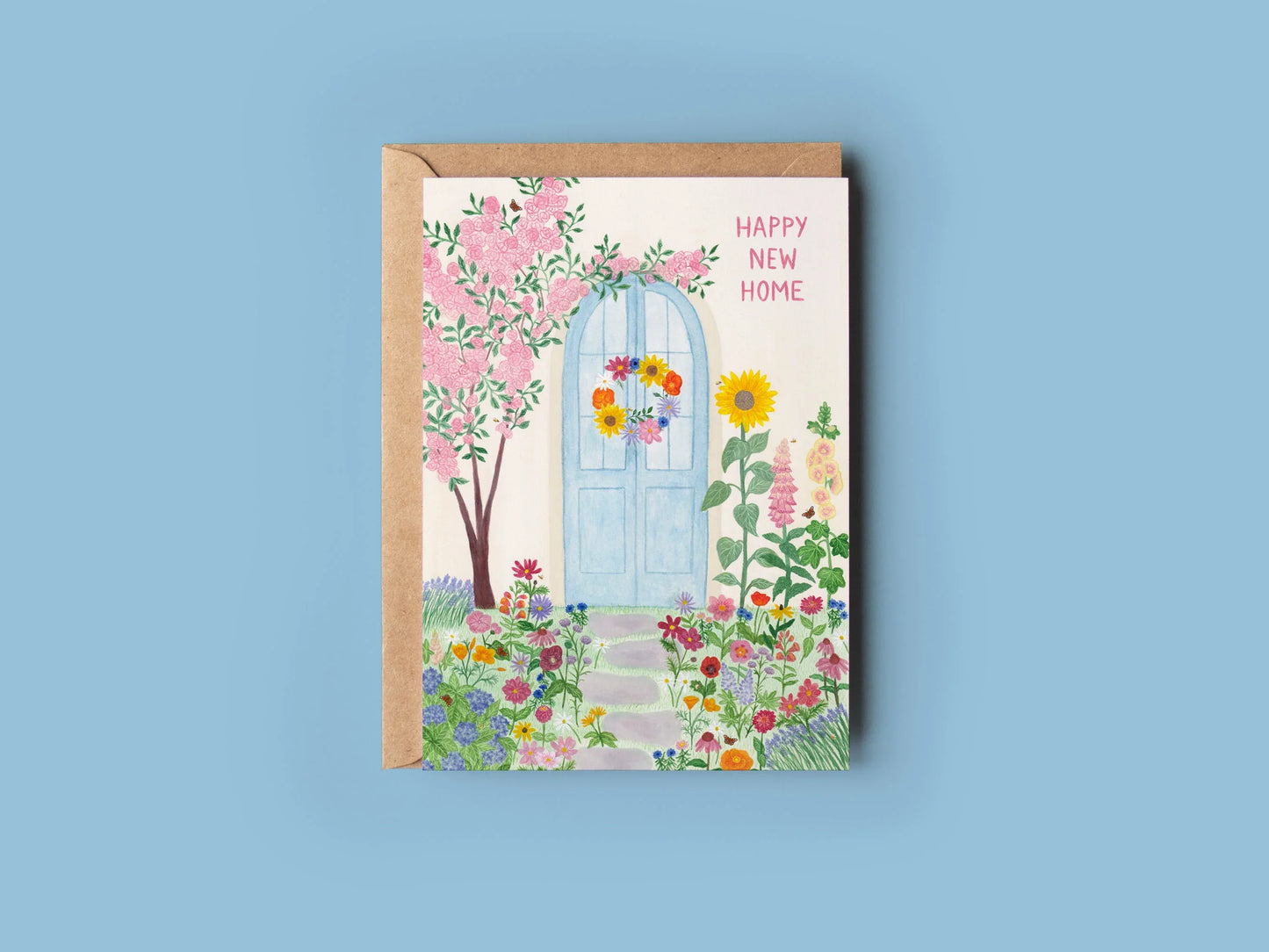 Happy new home summer door card - Sofia Papa Designs