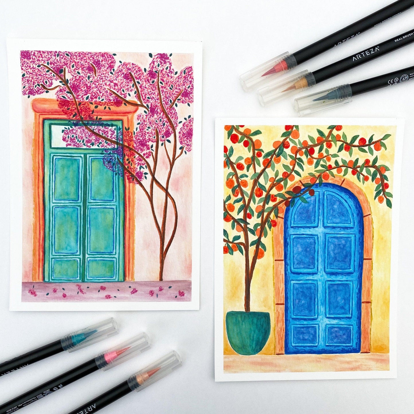 Mediterranean door print set - Sofia Papa Designs