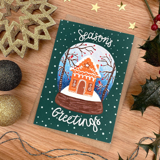 Gingerbread house Christmas card - Sofia Papa Designs
