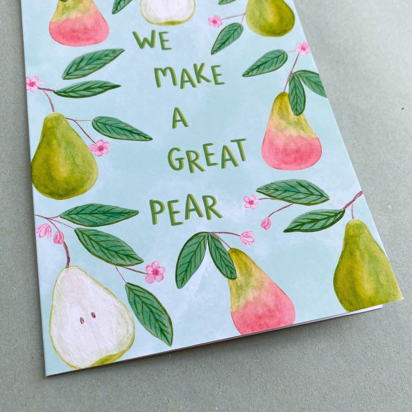 We make a great pear greeting card - Sofia Papa Designs