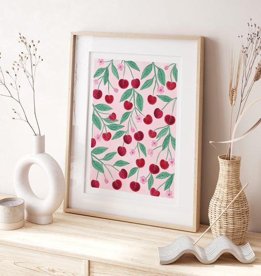 Cherries art print - Sofia Papa Designs