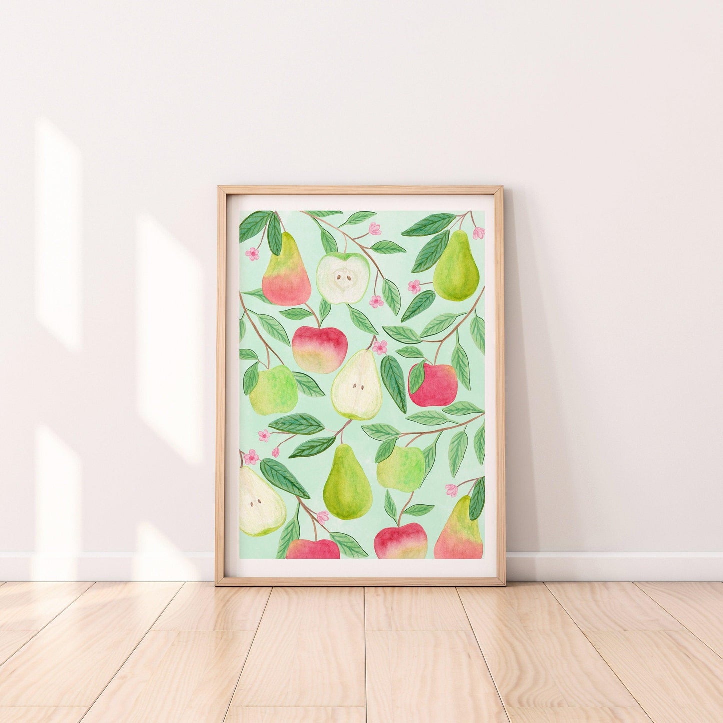 Apple and pear art print - Sofia Papa Designs