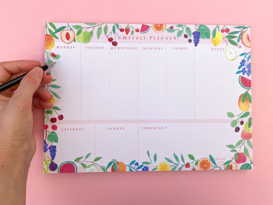 Fruity A4 weekly planner pad - Sofia Papa Designs