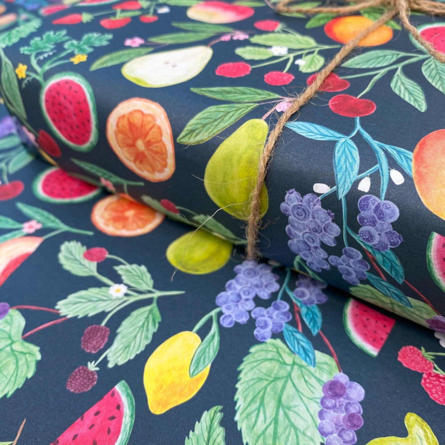 Summer Fruits recyclable wrapping paper - Sofia Papa Designs