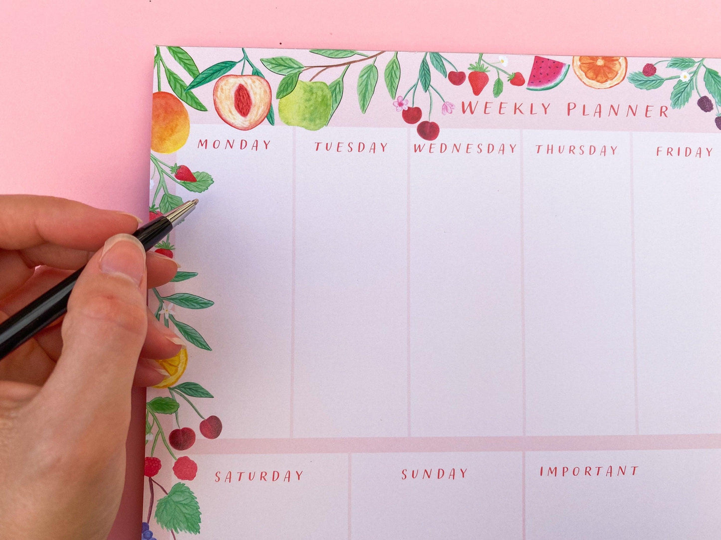 Fruity A4 weekly planner pad - Sofia Papa Designs
