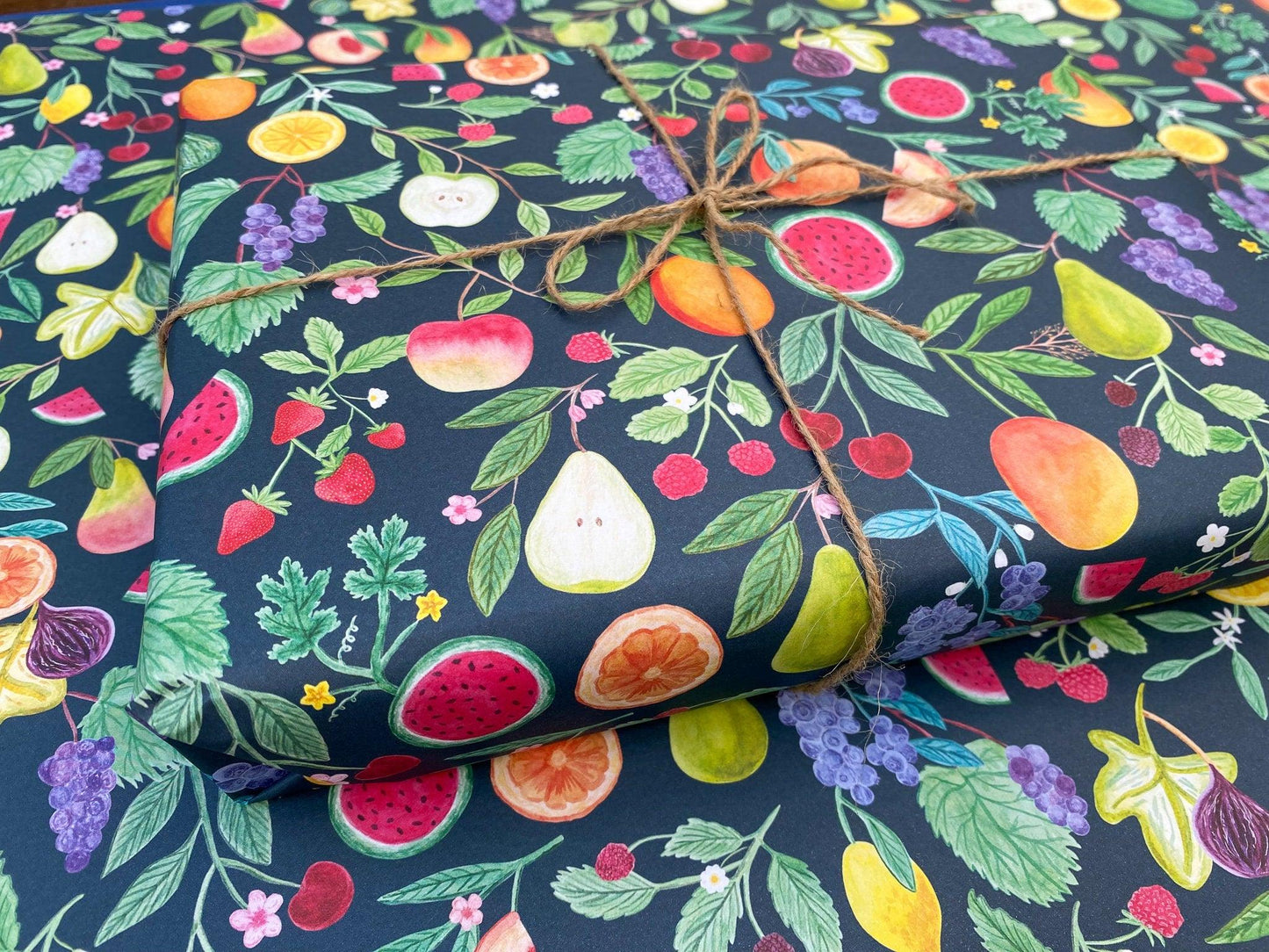 Summer Fruits recyclable wrapping paper - Sofia Papa Designs