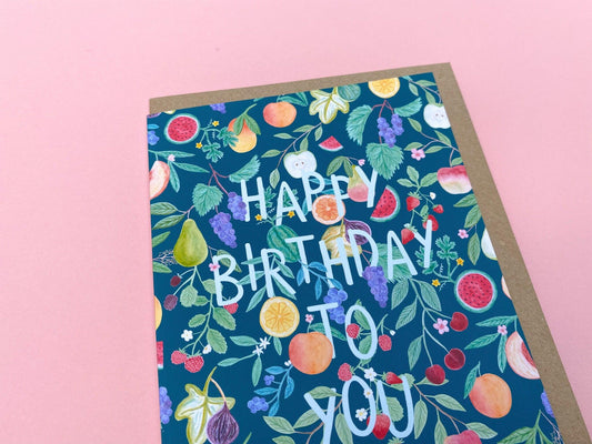 Happy Birthday to You fruity greeting card - Sofia Papa Designs
