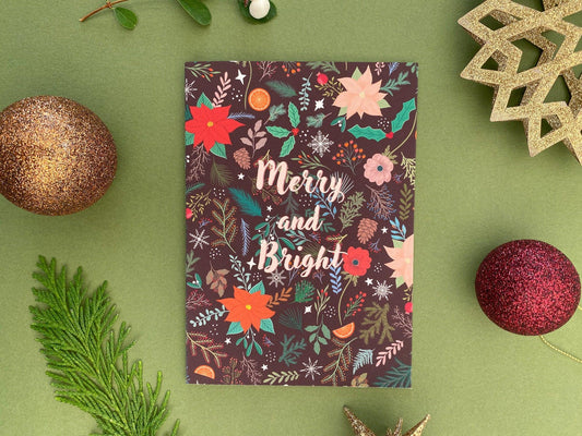 Merry and Bright christmas card - Sofia Papa Designs