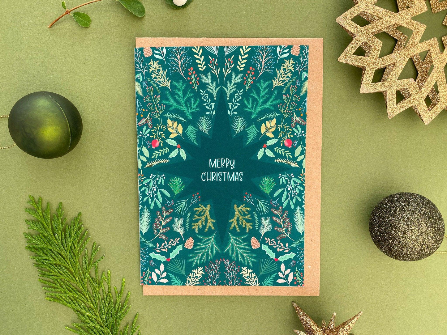 Christmas winter foliage cards pack - Sofia Papa Designs