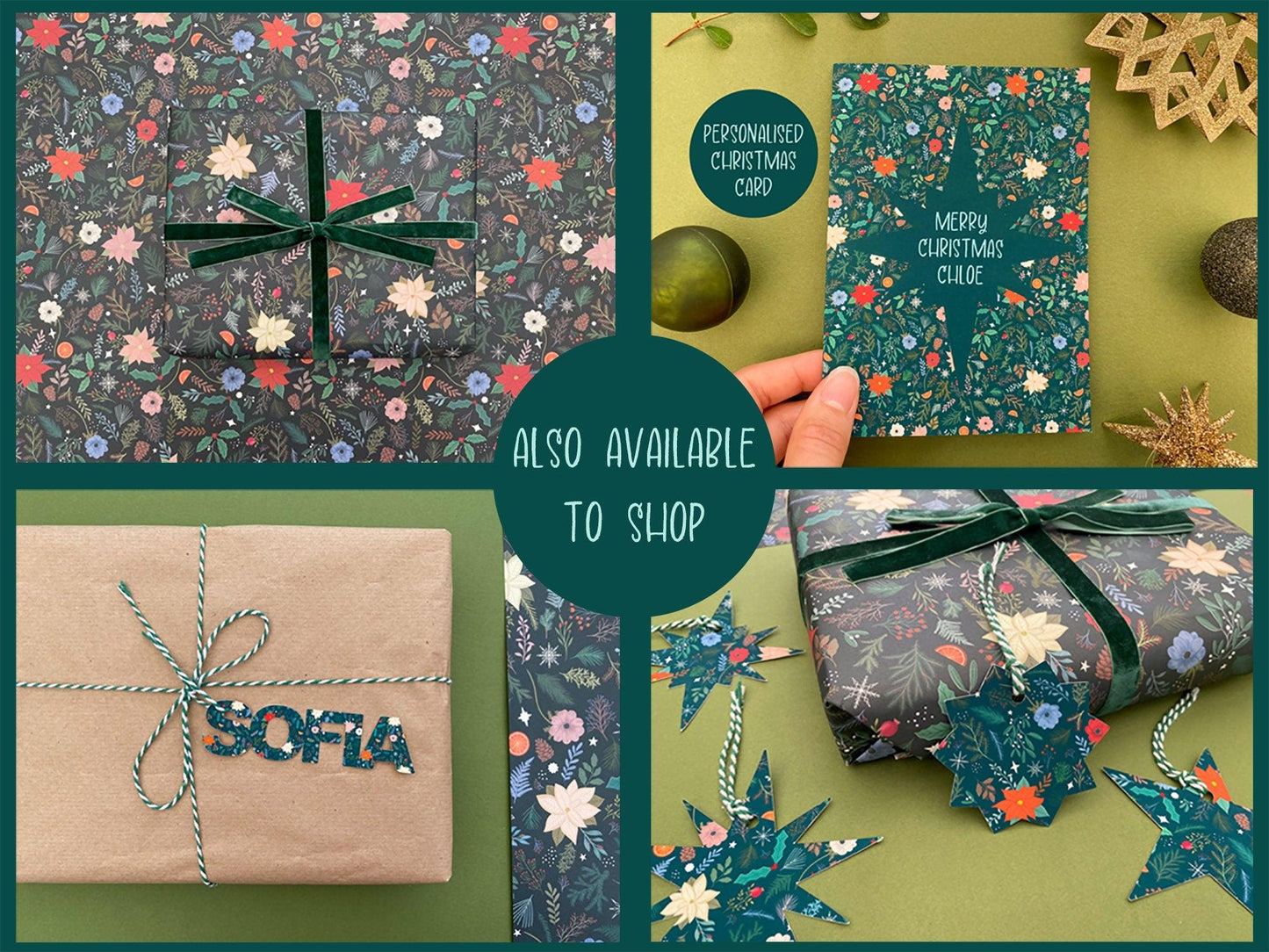 Merry and Bright christmas card - Sofia Papa Designs