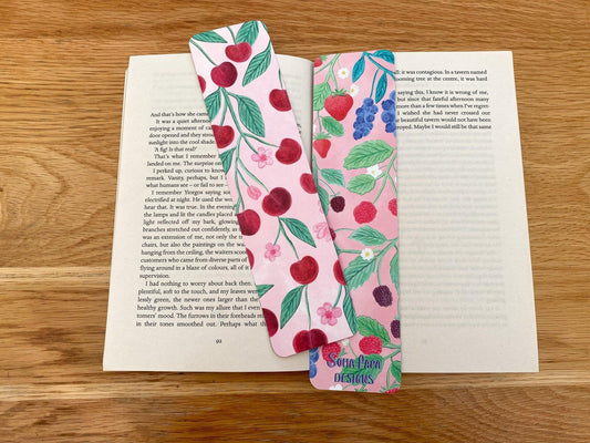 Cherry double sided bookmark - Sofia Papa Designs