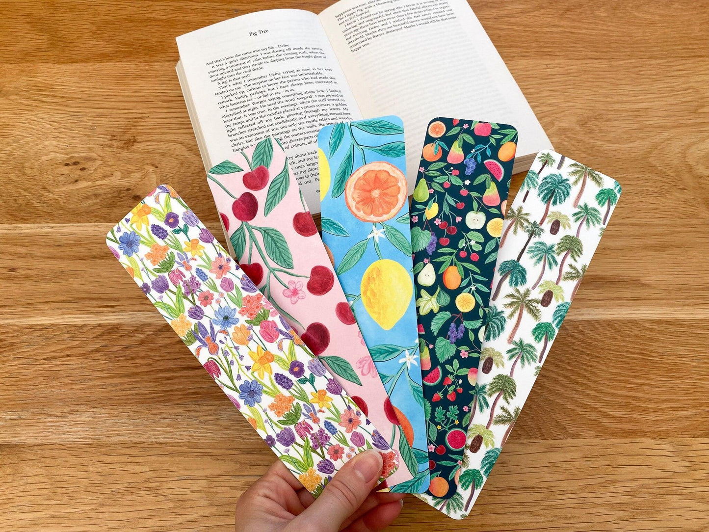 Orange and lemon double sided bookmark - Sofia Papa Designs