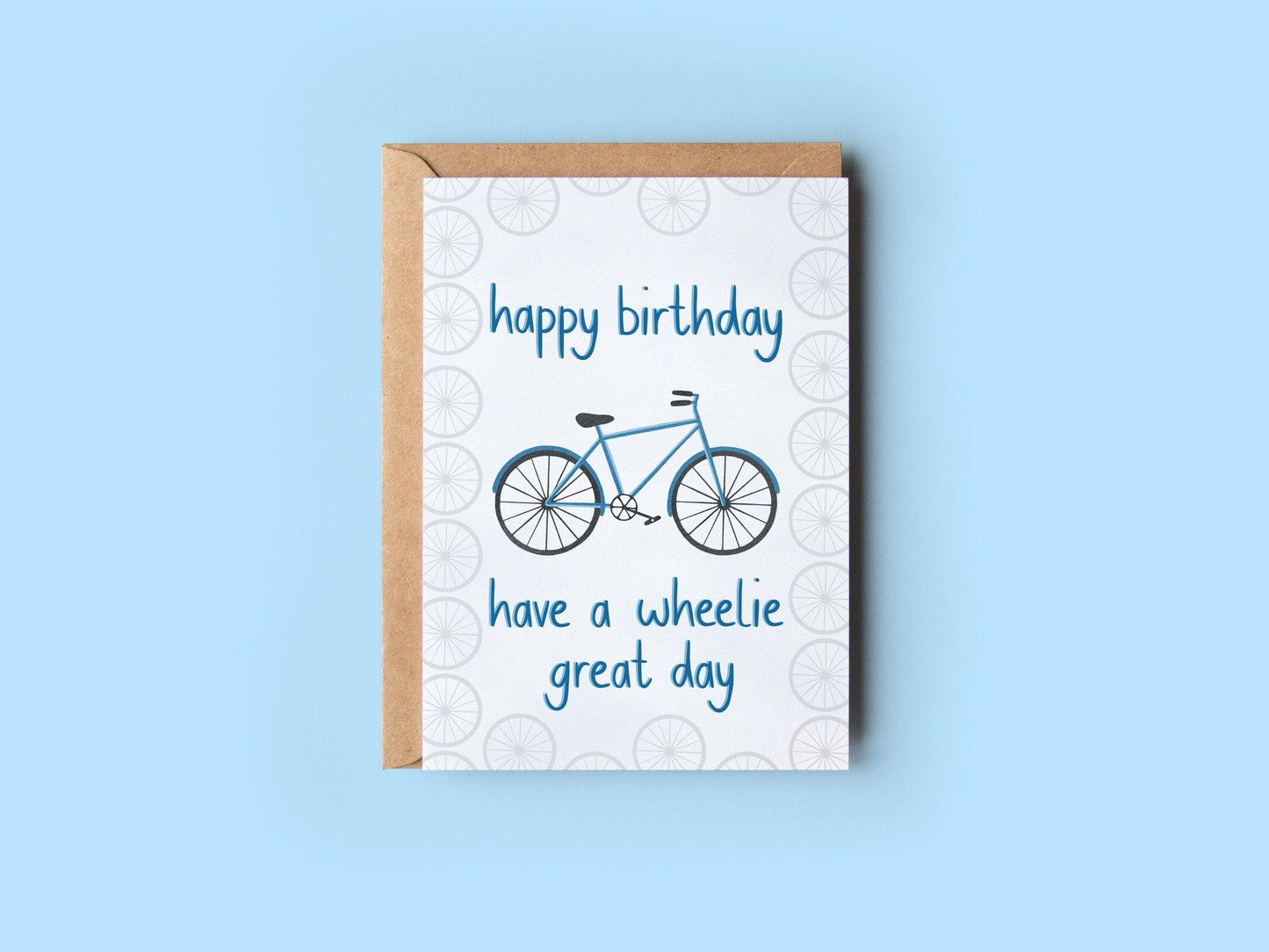 Happy birthday have a wheelie great day card - Sofia Papa Designs