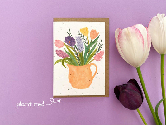 Plantable Spring flowers card - Sofia Papa Designs