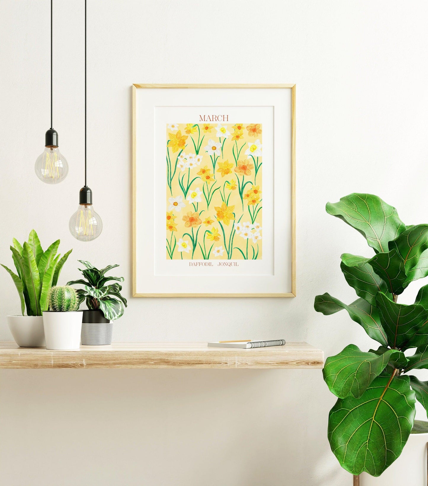 Personalised March birth flowers art print - Sofia Papa Designs