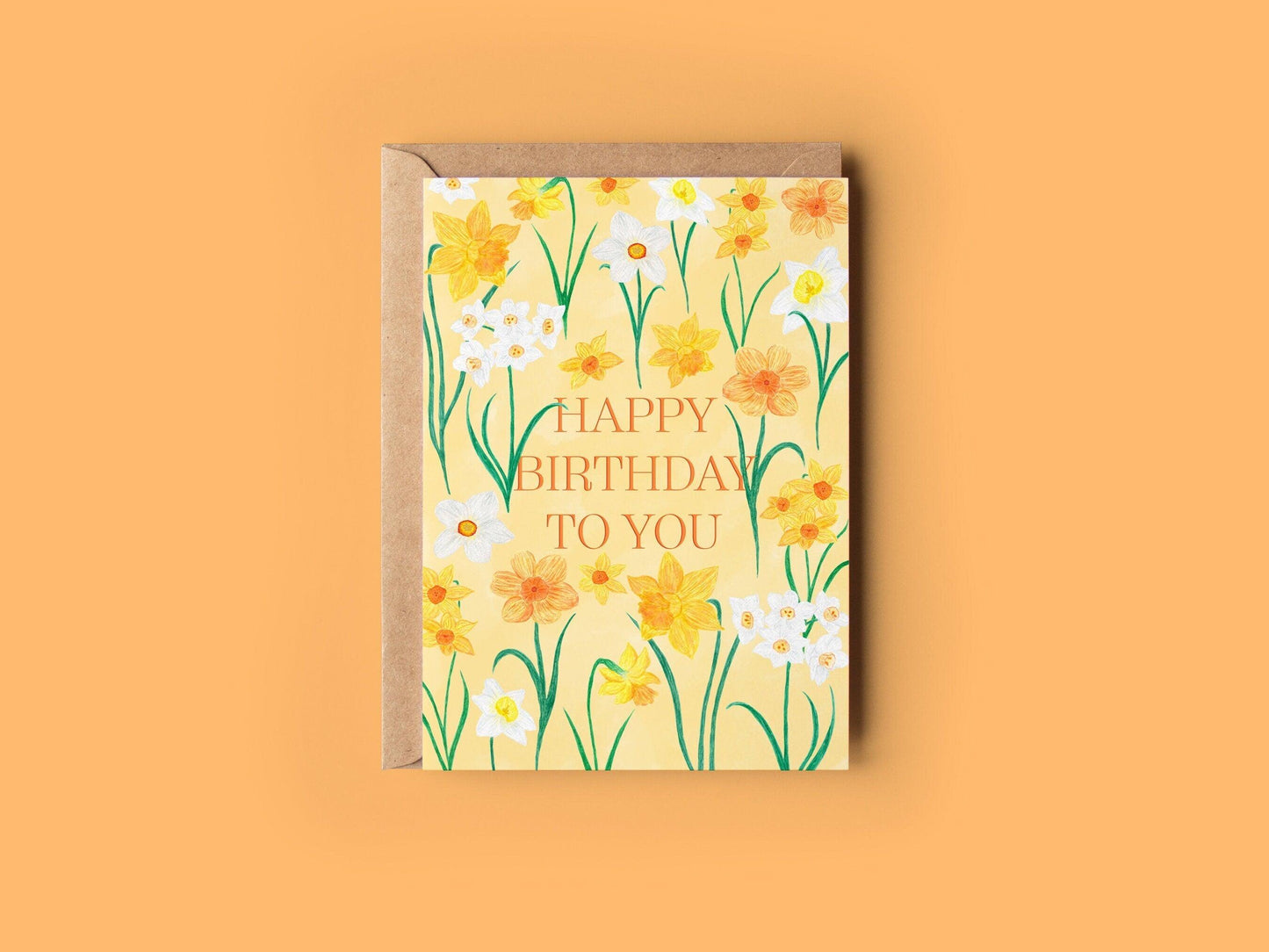 Happy birthday to you daffodil greeting card - Sofia Papa Designs