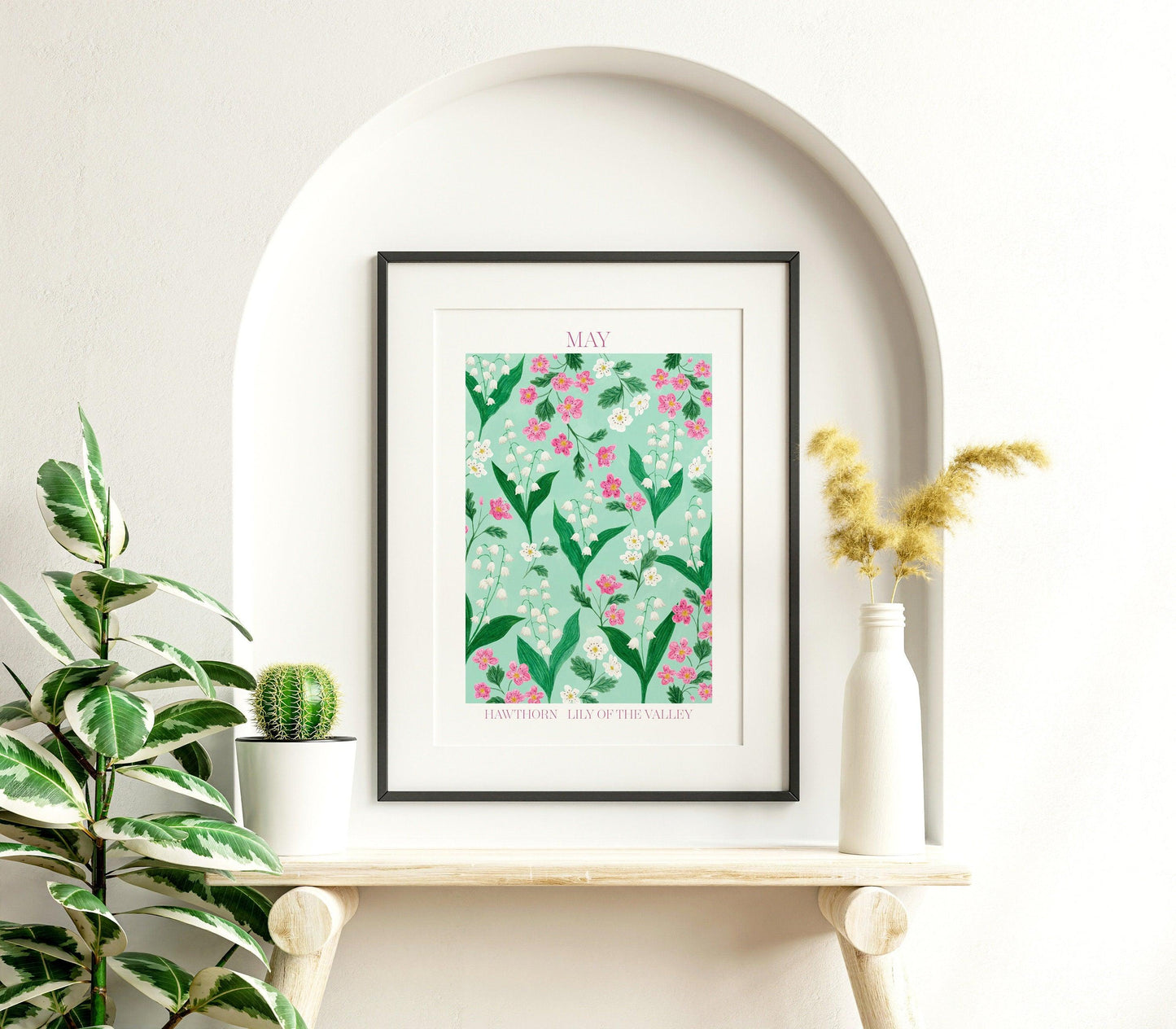 Personalised May birth flowers art print - Sofia Papa Designs