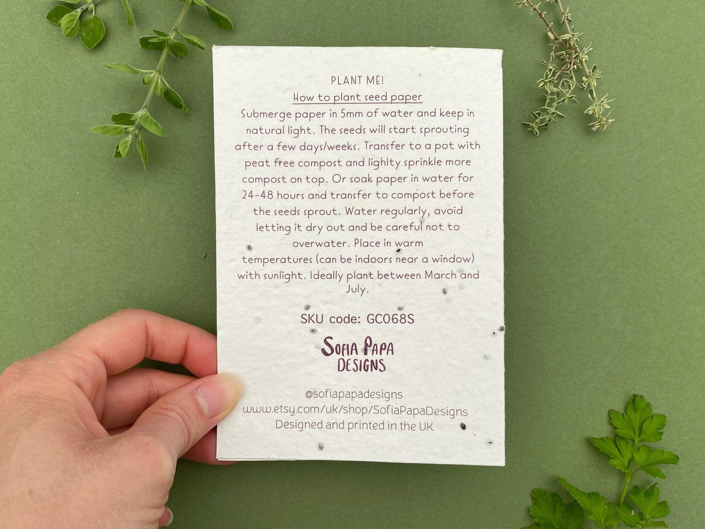 Plantable personalised father's day card - Sofia Papa Designs