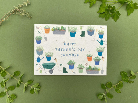 Plantable personalised father's day gardening card - Sofia Papa Designs