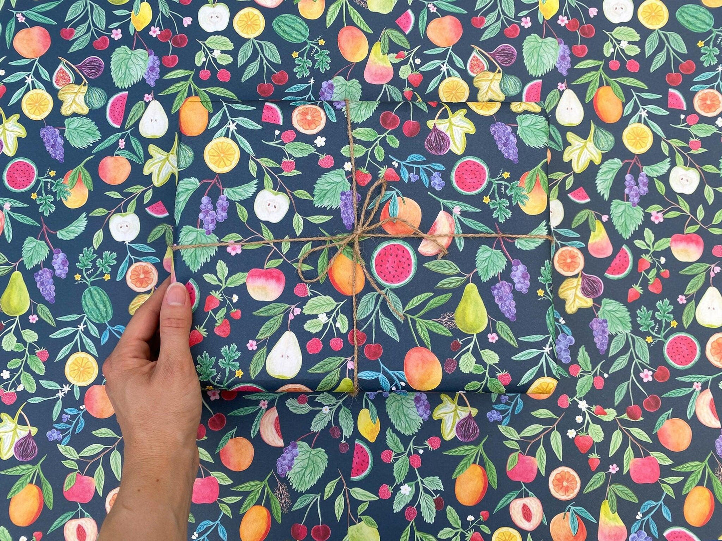Summer Fruits recyclable wrapping paper - Sofia Papa Designs