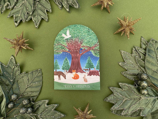 Merry Christmas woodland card - Sofia Papa Designs
