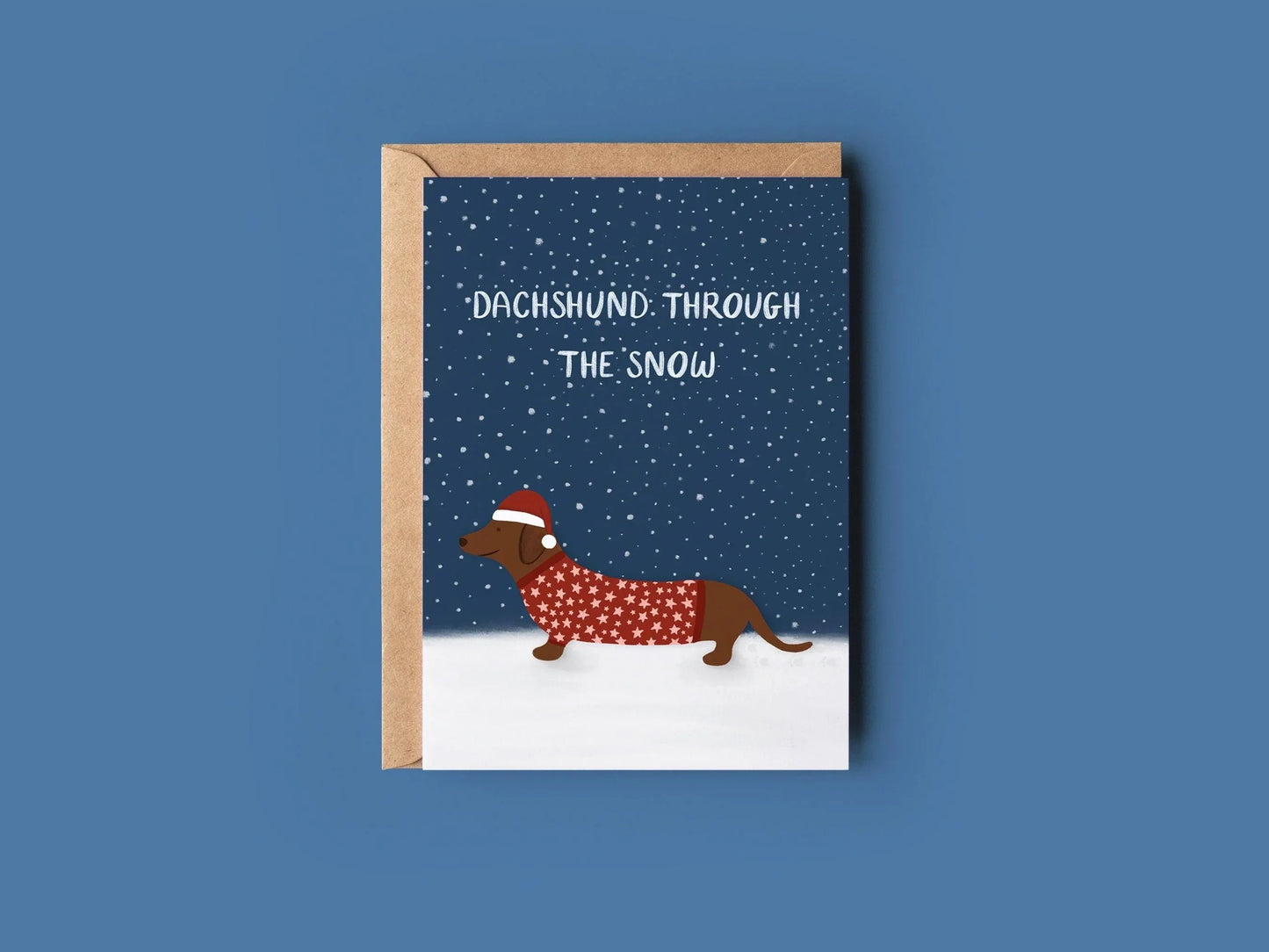 Dachshund through the snow card - Sofia Papa Designs