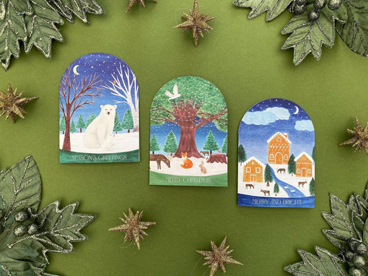 Luxury Arch Christmas card pack - Sofia Papa Designs