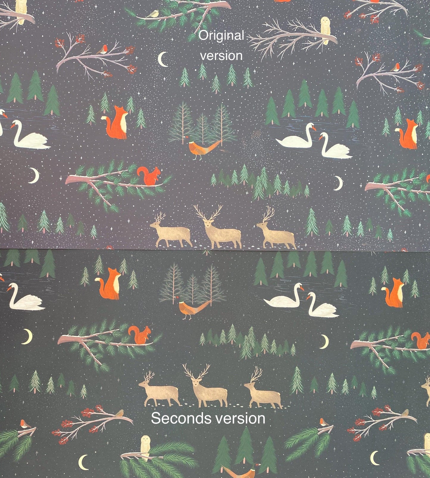 *SECONDS* Christmas woodland wrapping paper - Sofia Papa Designs