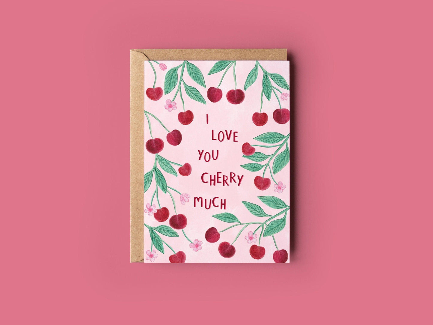 I love you cherry much greeting card - Sofia Papa Designs