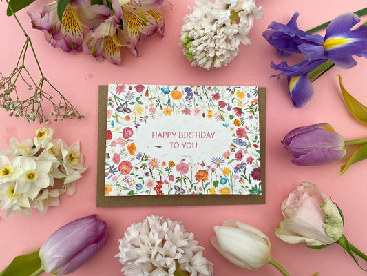 Personalised plantable floral card - Sofia Papa Designs