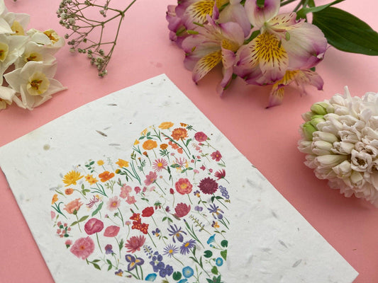 Plantable Floral heart card - Sofia Papa Designs