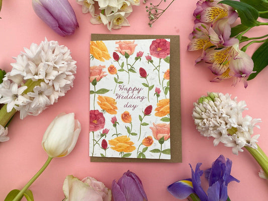 Plantable Happy Wedding day card - Sofia Papa Designs