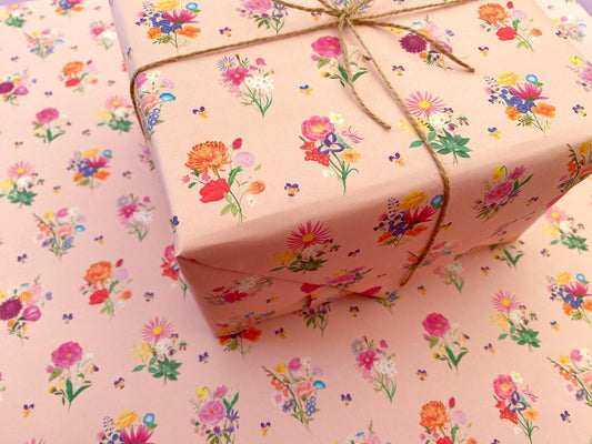 Bouquet flowers recyclable wrapping paper - Sofia Papa Designs