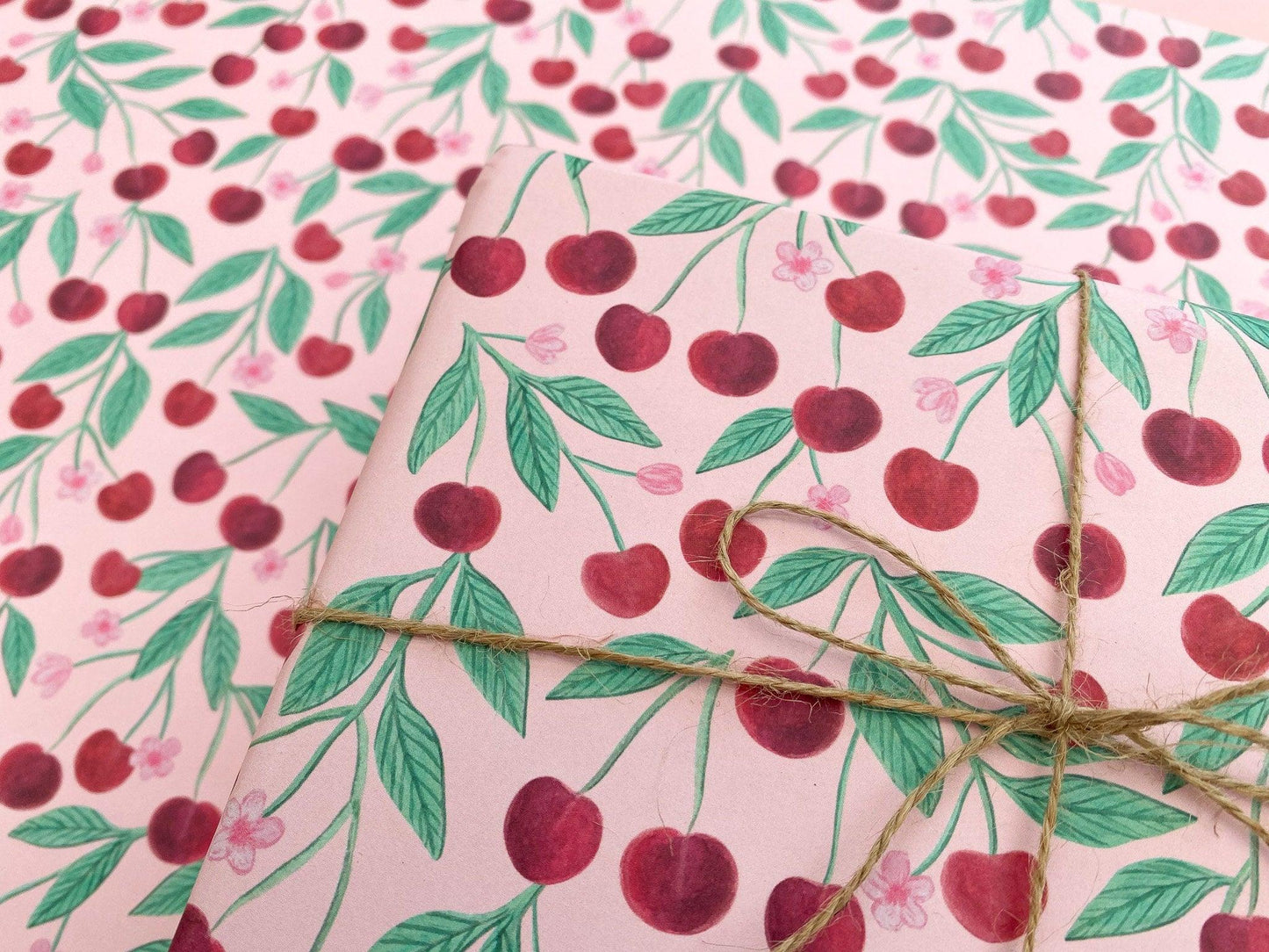 Cherry recyclable wrapping paper - Sofia Papa Designs