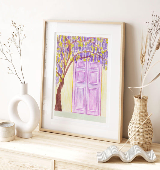 Wisteria purple door print - Sofia Papa Designs