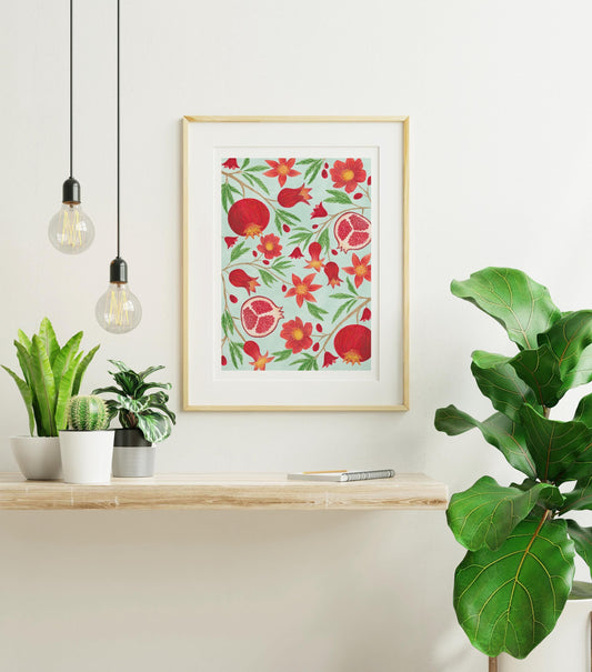 Pomegranate art print - Sofia Papa Designs