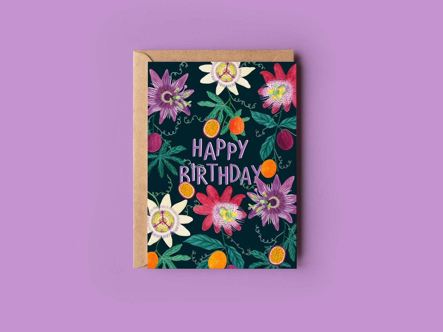 Passion fruit birthday greeting card - Sofia Papa Designs