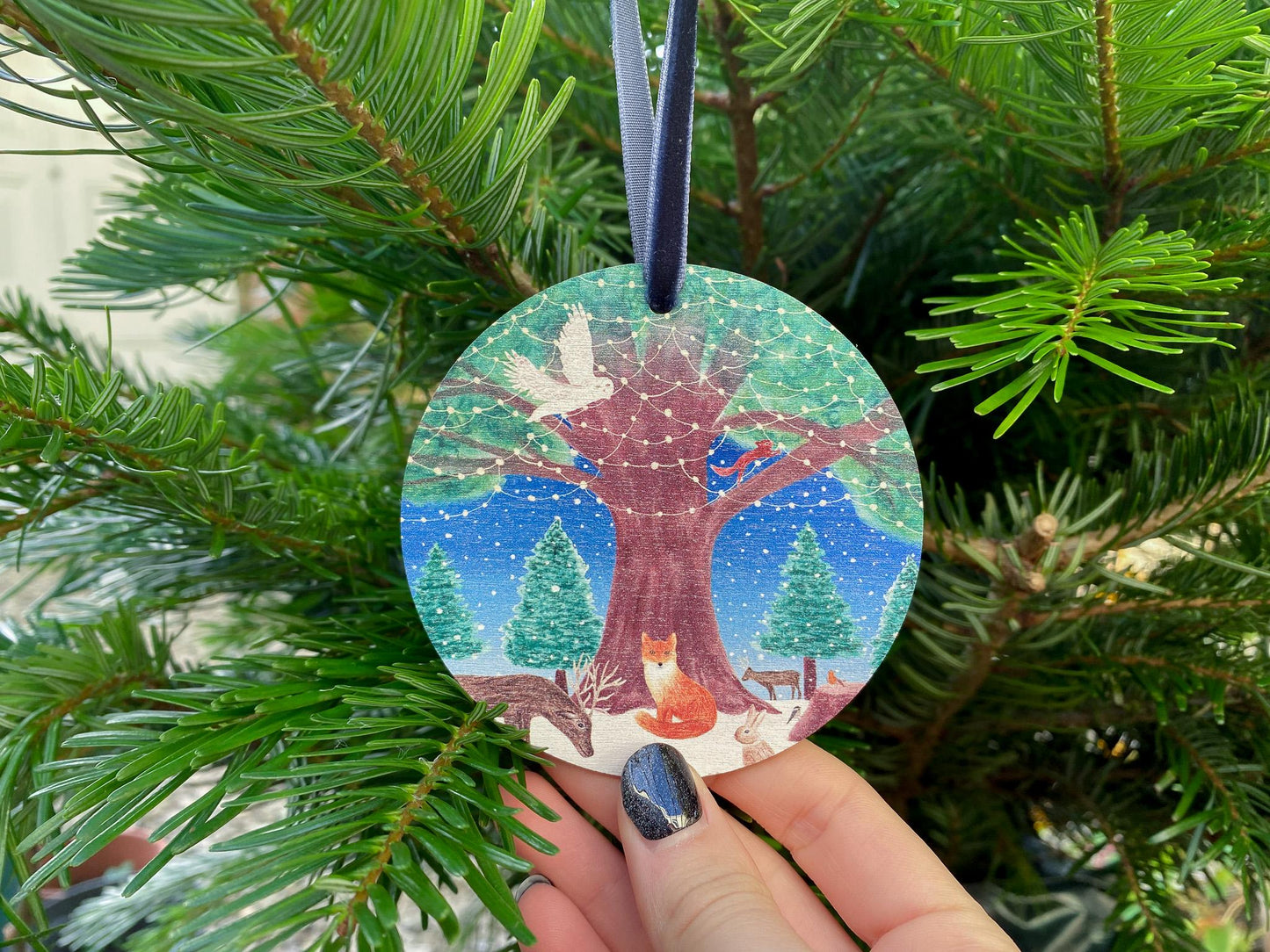 Woodland animals wooden decoration