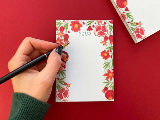 Pomegranate A6 notepad - Sofia Papa Designs