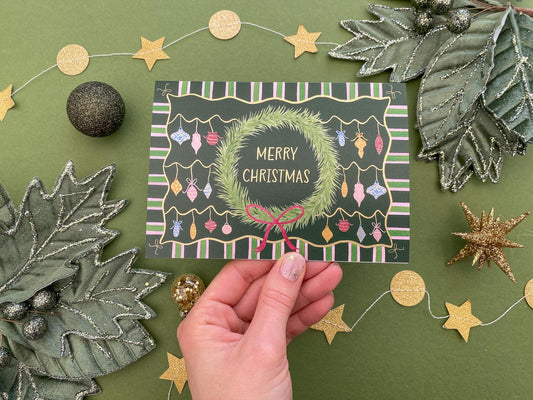 Charity Christmas wreath card - Sofia Papa Designs