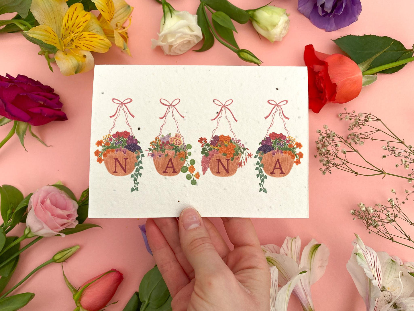 Personalised plantable hanging basket Mother's day card