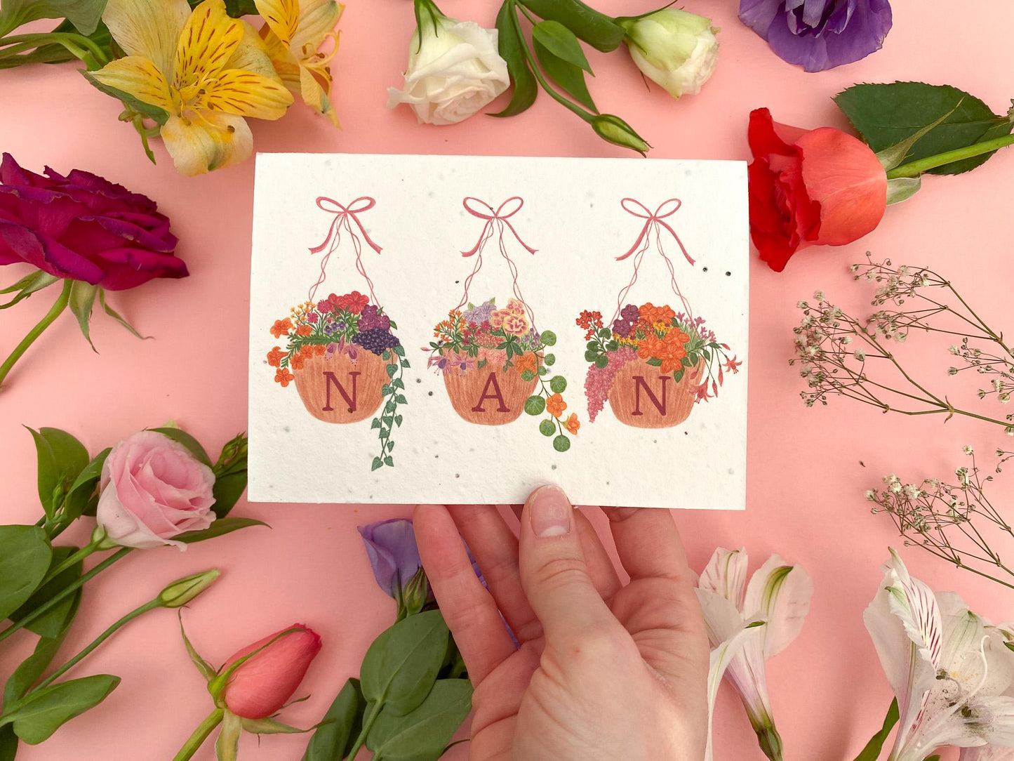 Personalised plantable hanging basket Mother's day card