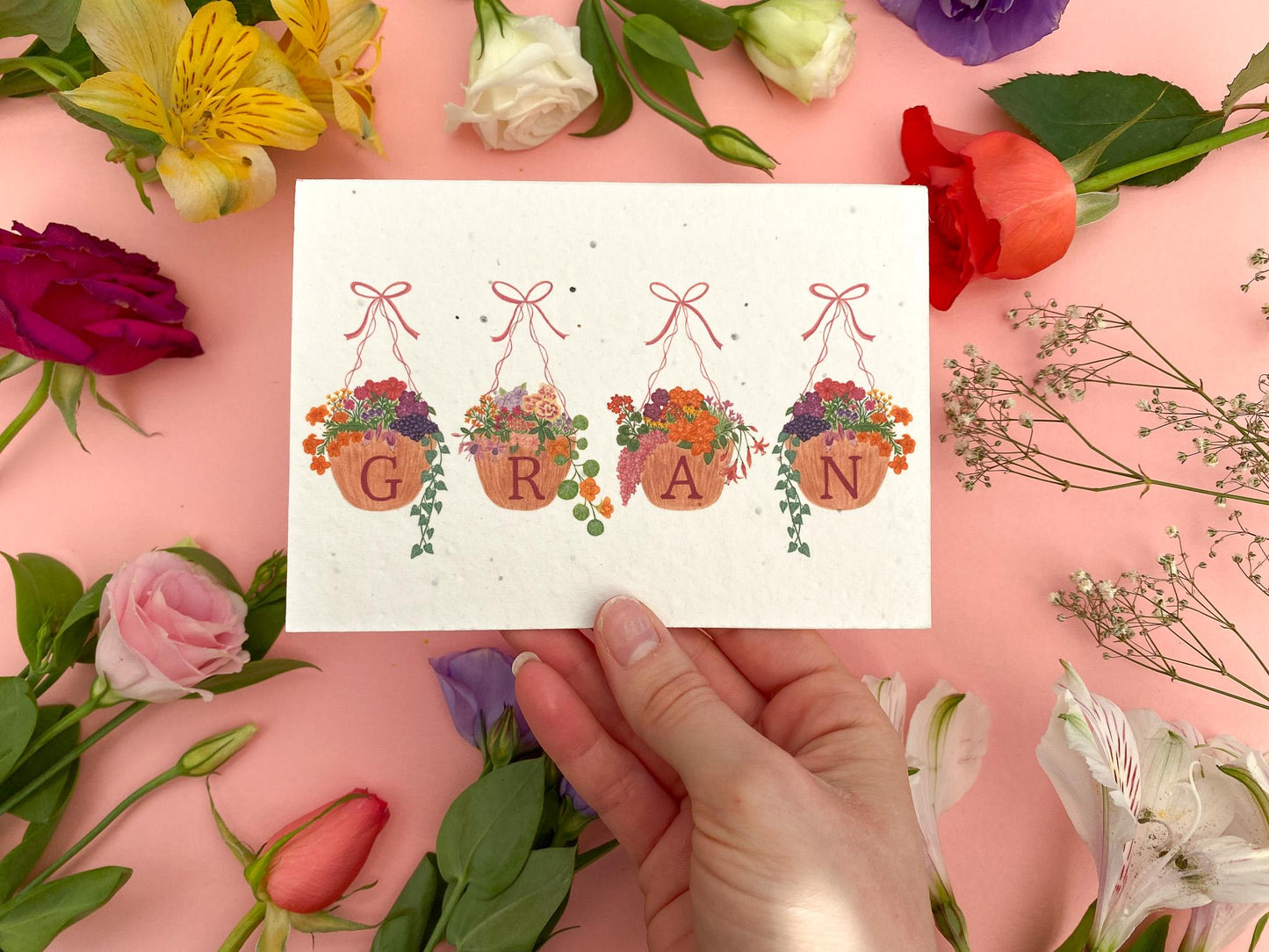 Personalised plantable hanging basket Mother's day card