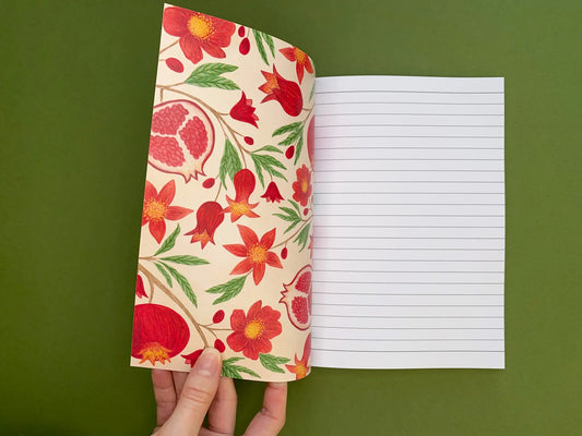 Pomegranate A5 Notebook - Sofia Papa Designs